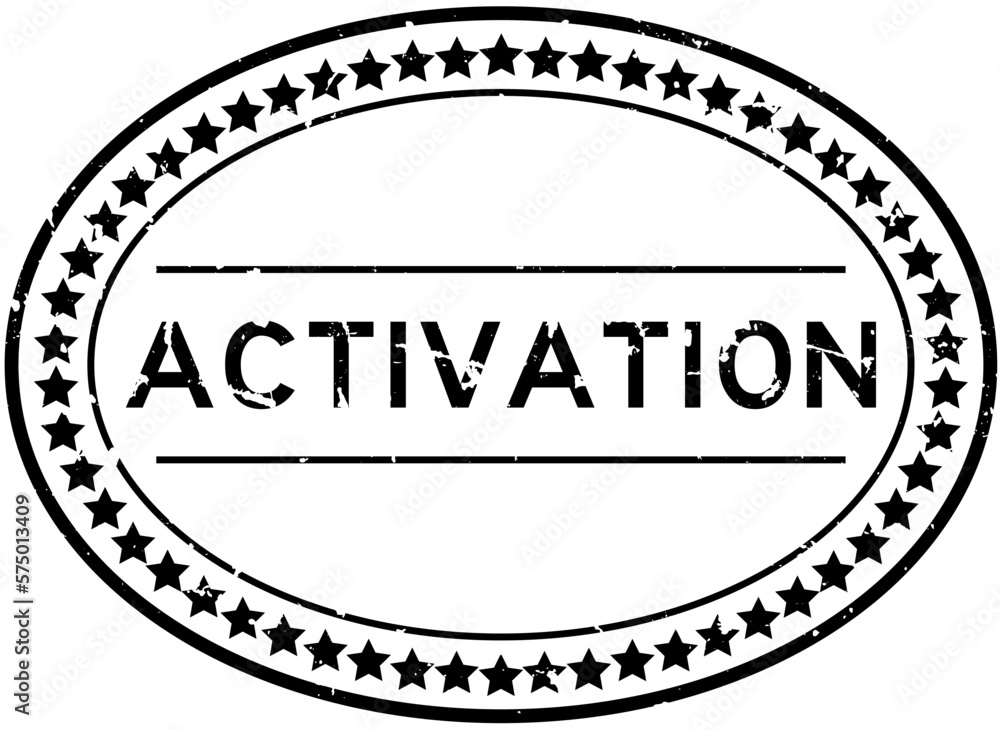 Grunge black activation word oval rubber seal stamp on white background Grunge black activation word oval rubber seal stamp on white background