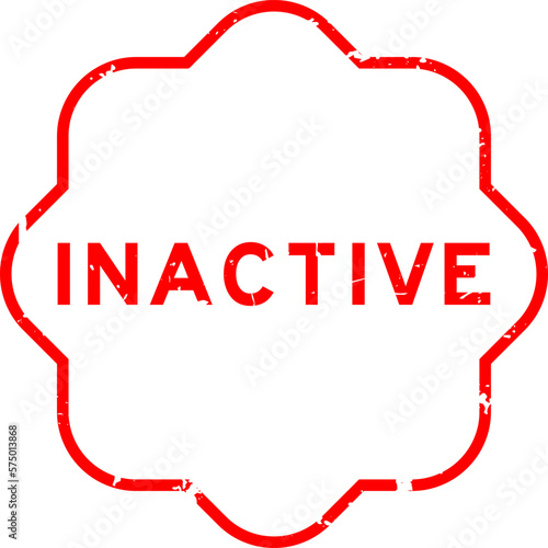 Grunge red inactive word rubber seal stamp on white background