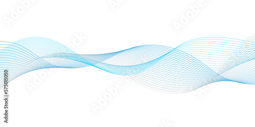 Blue wave lines on white background. Abstract blue wave lines pattern for banner, wallpaper background.