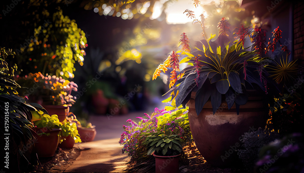 Fototapeta premium Container garden, Generative AI