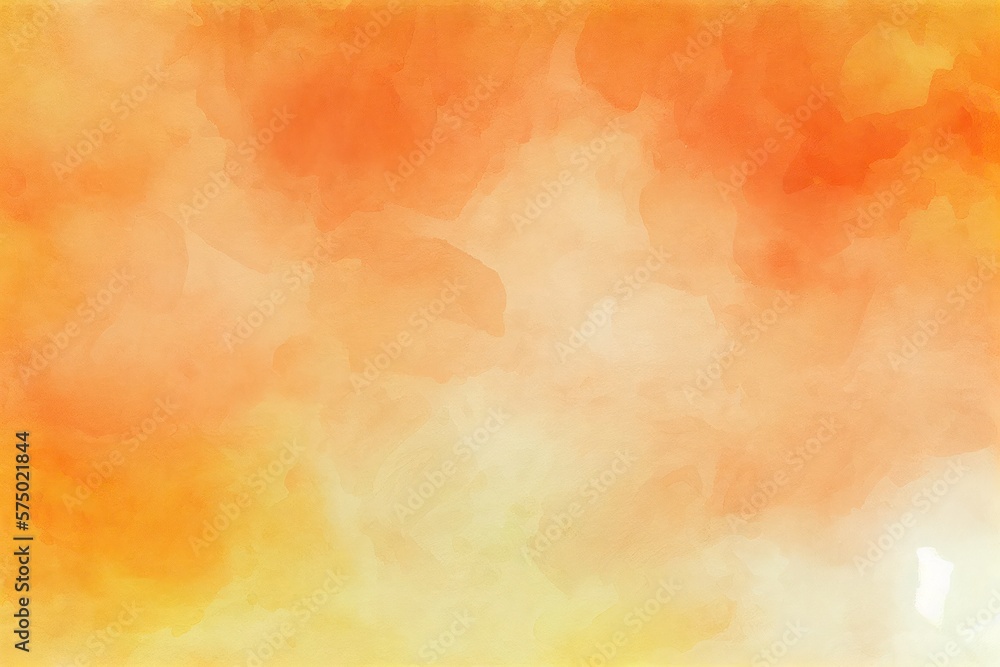 Orange Watercolor Background, Abstract, Artistic Backdrop, Generative AI