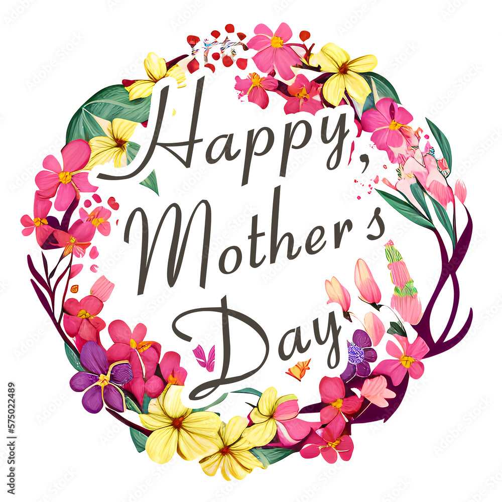 card with flowers. Mother's Day. AI Generative