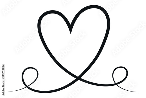 Curley Hand Drawn Line Heart