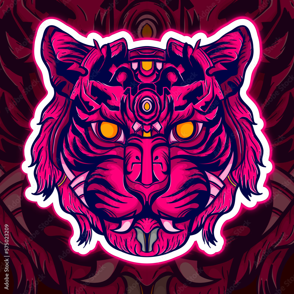 Fototapeta premium tiger head in different shapes vector file