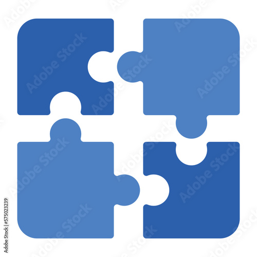 Four Blue Puzzle Pieces