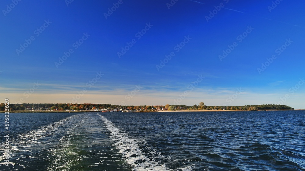 Backwash of boat in the Baltic sea