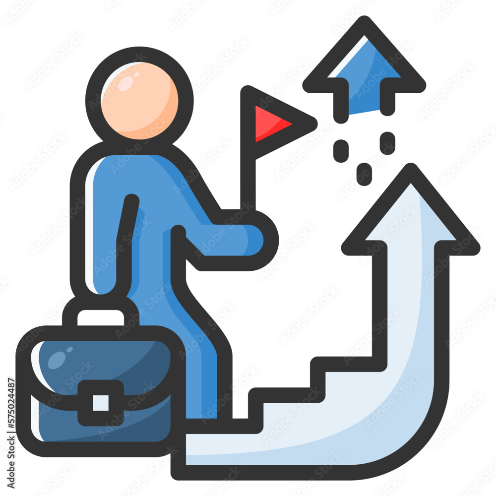 Obraz premium Career advancement icon isolated useful for business, company, corporate, money and finance design