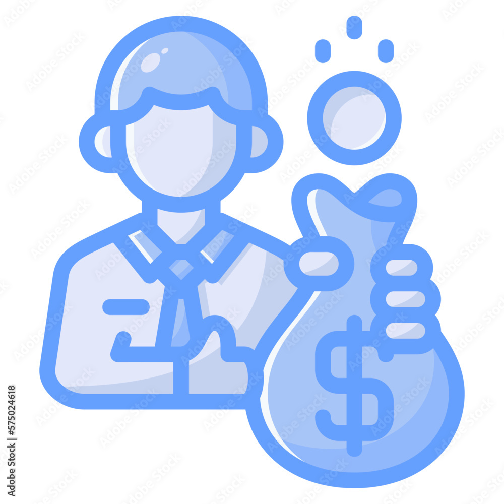 Employee wage icon isolated useful for business, company, corporate, money and finance design Employee wage icon isolated useful for business, company, corporate, money and finance design