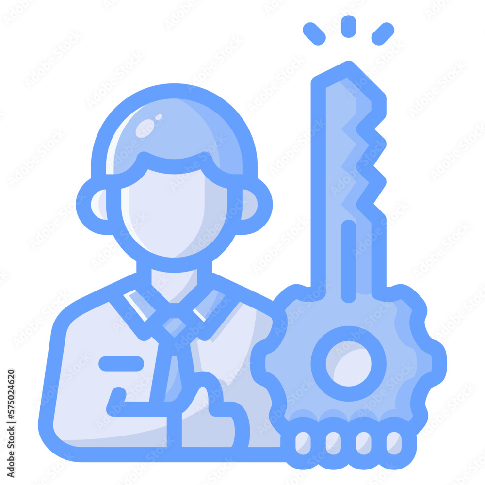 Key person icon isolated useful for business, company, corporate, money and finance design element Key person icon isolated useful for business, company, corporate, money and finance design element