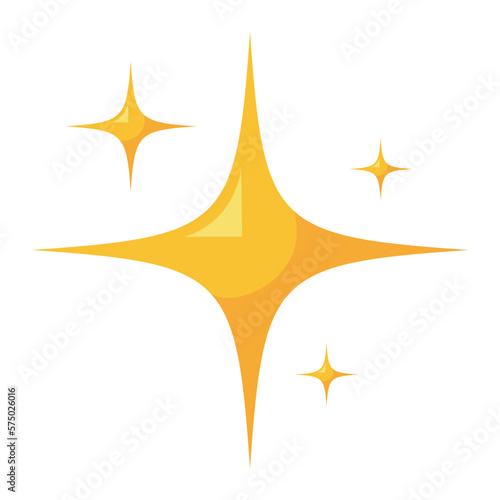 Sparkling Yellow Star Flat Style