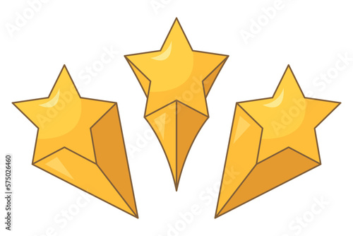 Three Cartoon Shooting Stars