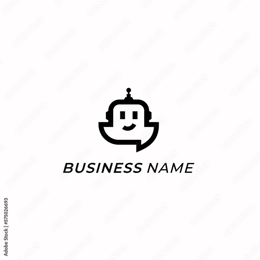 design logo head robot and chat design logo head robot and chat