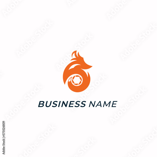 design logo creative camera and fox