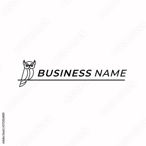 design creative owl bird and tag name