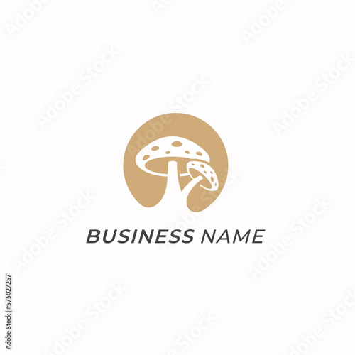 logo design mushroom and circle
