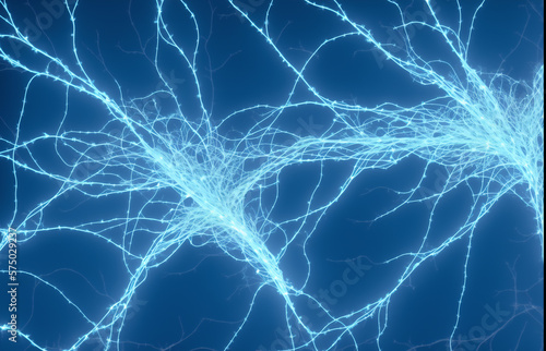 Image of the connections between neurons in the human brain. Generative AI 