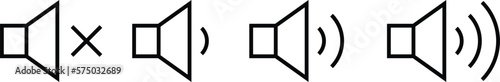 Volume icons set. Speaker simple icon.