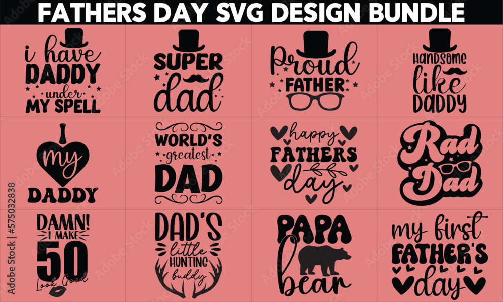 Fathers Day Quotes SVG Designs Bundle.Dad quotes SVG cut files bundle ...