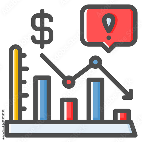 Risk icon isolated useful for finance, currency, money, business, bank, economy and investment design element