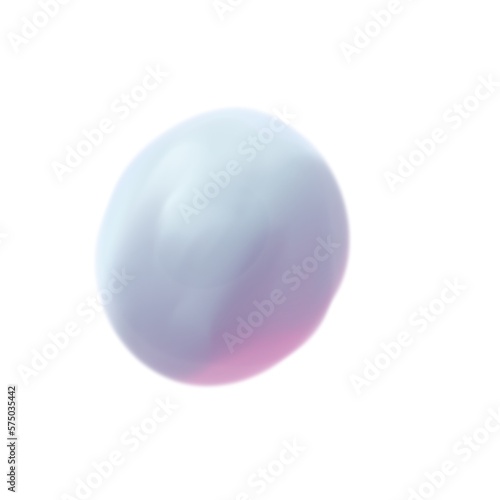 blue-pink balloon in a painterly manner on a white background