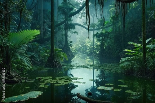 beautiful deep amazon forest Generative AI