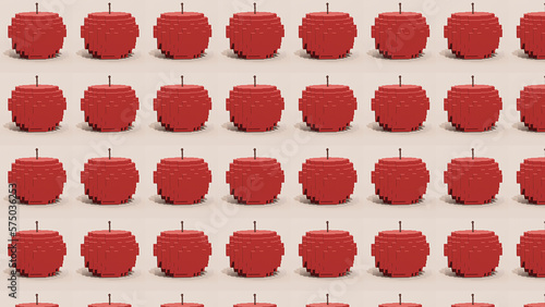 3dcg red apples background