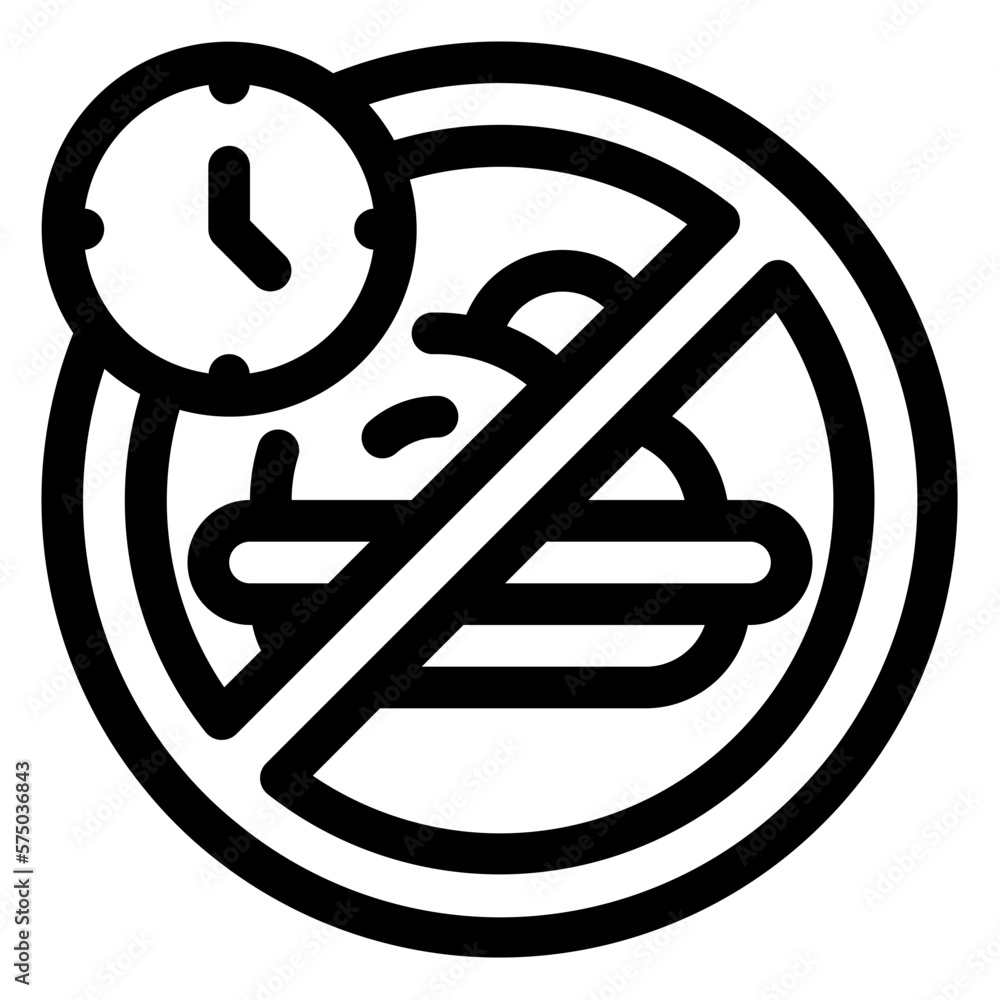 Fasting Line Icon Fasting Line Icon