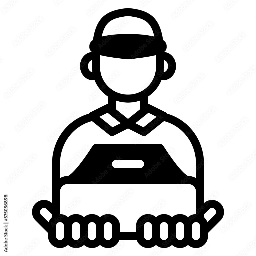Courier icon isolated useful for delivery, food, service, courier, online and restaurant design element Courier icon isolated useful for delivery, food, service, courier, online and restaurant design element
