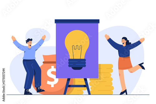 Idea for financial target, Ivestment success concept. Vector illustration for web, print, presentation.