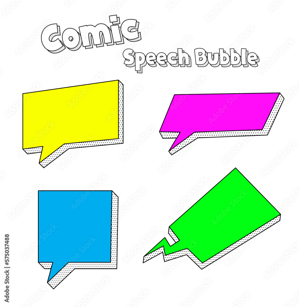Comic speech bubbles, Set of colorful retro speech bubbles, Comic speech bubbles, Set of colorful retro speech bubbles,