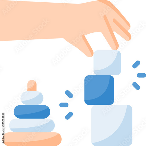 Fine motor skills icon isolated useful for human, cognitive, psychology, mind, thinking, development and cognition design element