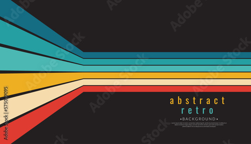 Abstract retro vintage stripes background. 70s-style concept. 1970s color wallpaper. Vector illustration for design.