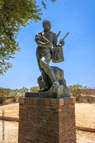 Canvas Print Statue of the Drummer of El Bruc by sculptor Frederic Mares at the Montjuic Cast