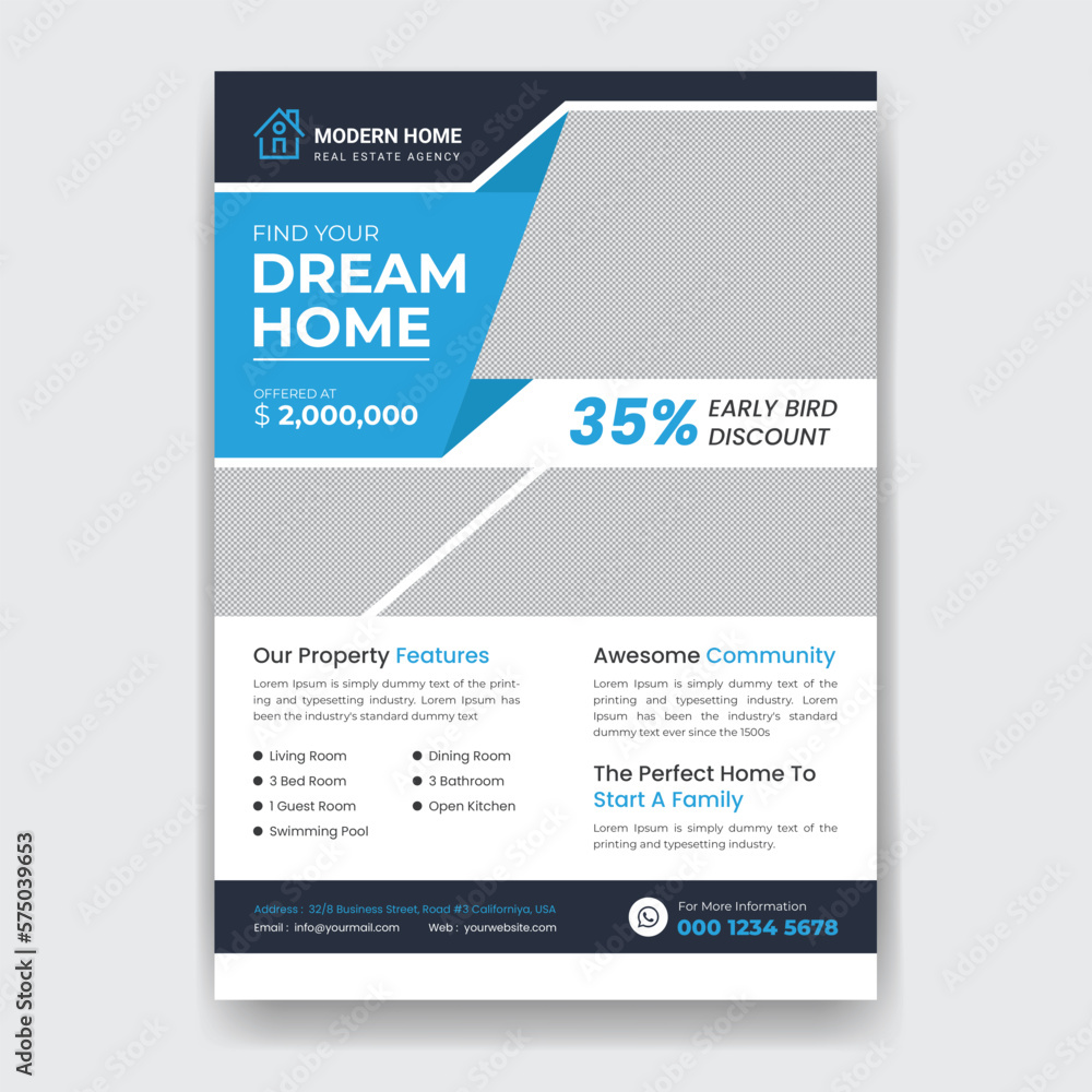 Home for sale real estate flyer design template Home for sale real estate flyer design template