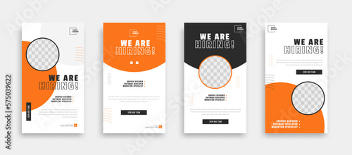 We are hiring job vacancy social media post banner design template with yellow color. We are hiring job vacancy square web banner design