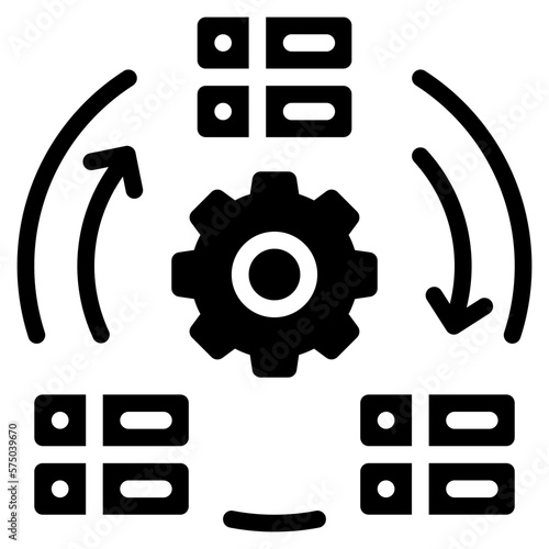 Update system icon isolated useful for computer, network, technology, internet, server, cloud, database and computing design element