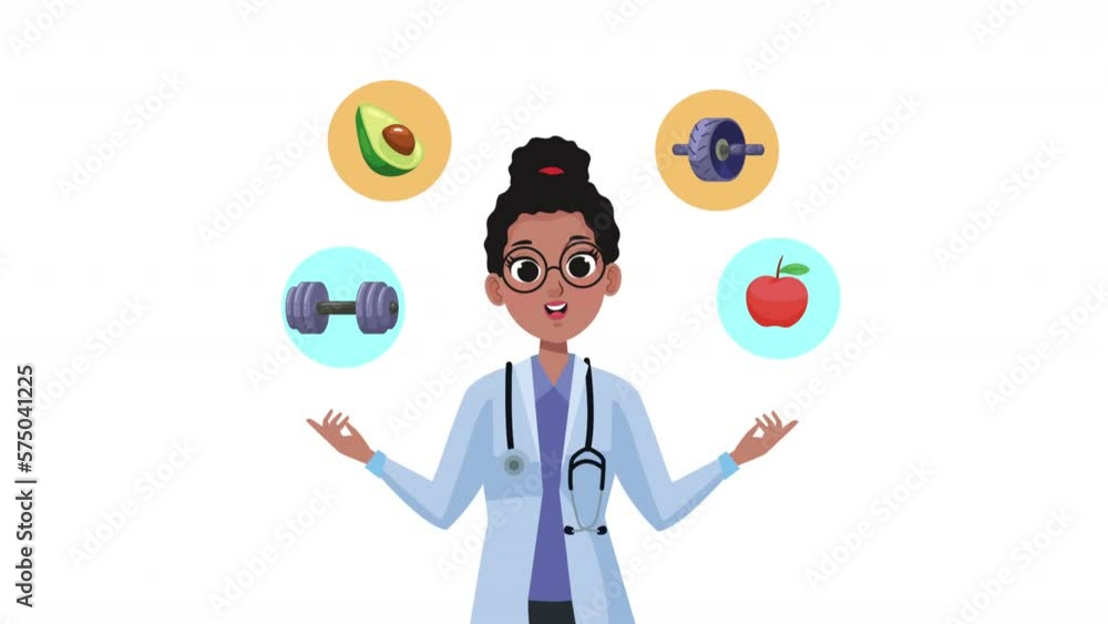 professional afro female doctor character animation professional afro female doctor character animation