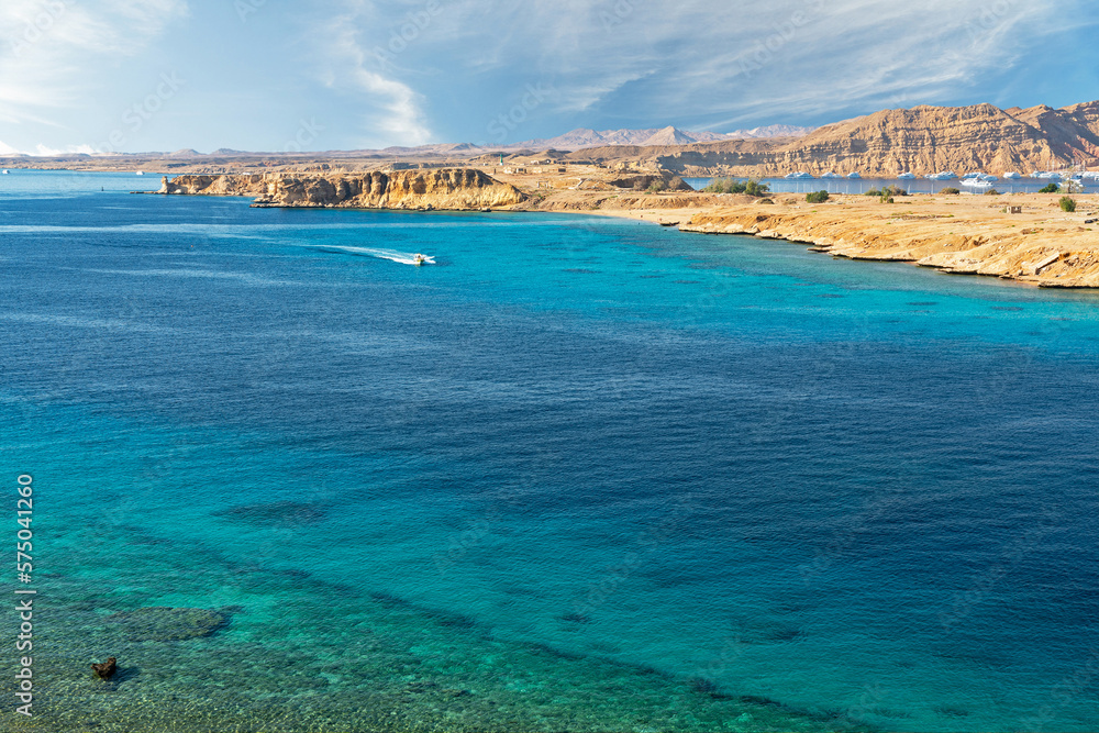 Sharm El-Sheikh resort, Egypt. Blue water of Red sea