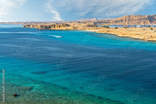 Sharm El-Sheikh resort, Egypt. Blue water of Red sea