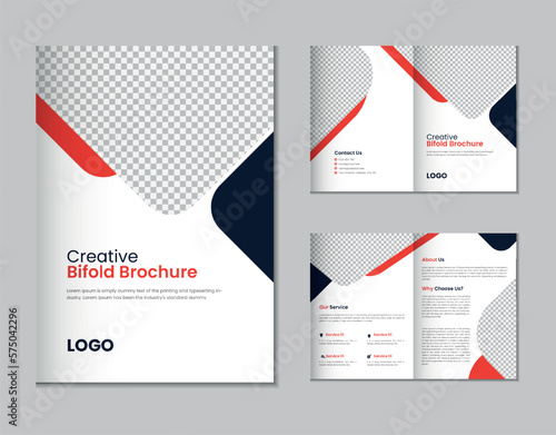 Bifold brochure, company profile, flyer, magazine, annual report, portfolio a4 size template design
