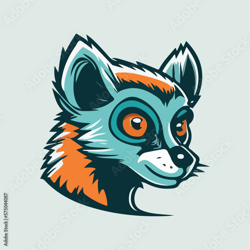 Fototapeta Naklejka Na Ścianę i Meble -  Lemur face mascot vector illustration