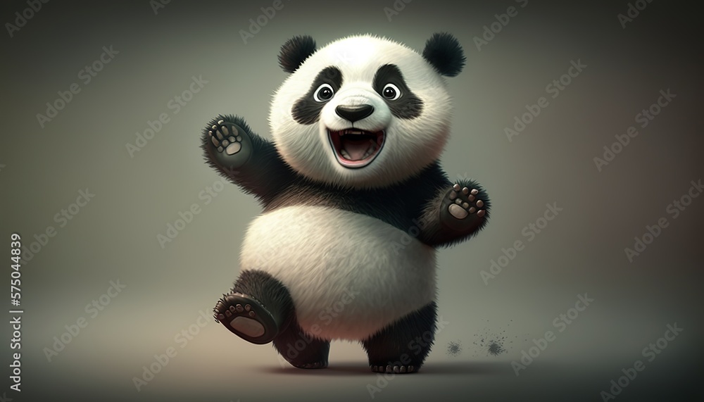 cute happy panda