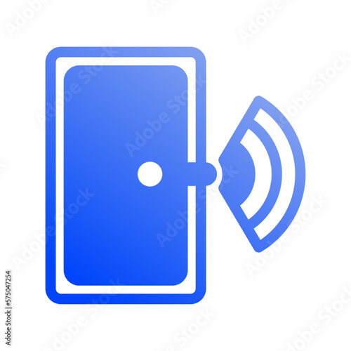 Icon Smart door, Internet of thing, wireless, Wi-Fi, signal. vector illustration. editable file