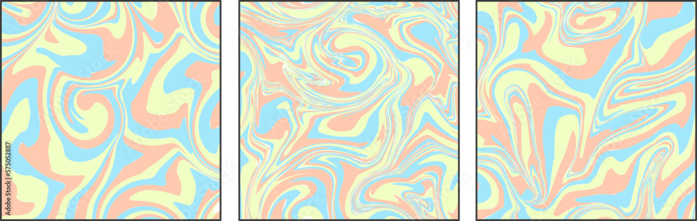 Set of simple flat Patterns, texture. Striped Wavy Backgrounds. Benzine effect. Cartoon style pastel colors. Set of simple flat Patterns, texture. Striped Wavy Backgrounds. Benzine effect. Cartoon style pastel colors.