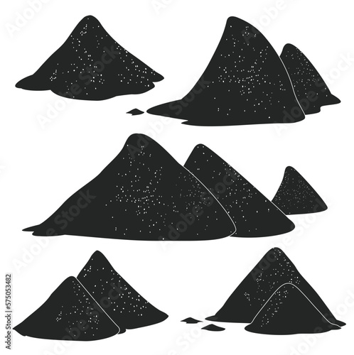 Pile of sand vector black set icon. Vector illustration sandy mound on white background. Isolated black set icon pile of sand.