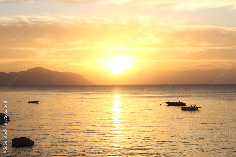 sunset over the sea