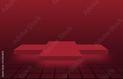Studio scene background, stage 3D geometric abstraction