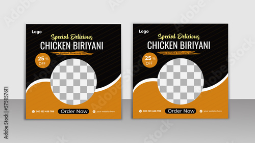Food social media post design template,business marketing social media banner post template  with abstract ,Food brand digital web poster. 
