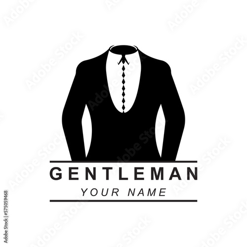 Work suit logo, tuxedo logo, Fashion Logo Design, brand fashion and symbol vector