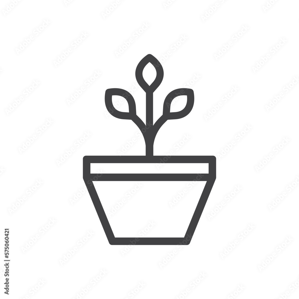 Garden Pot Icon - Plant Icon Garden Pot Icon - Plant Icon